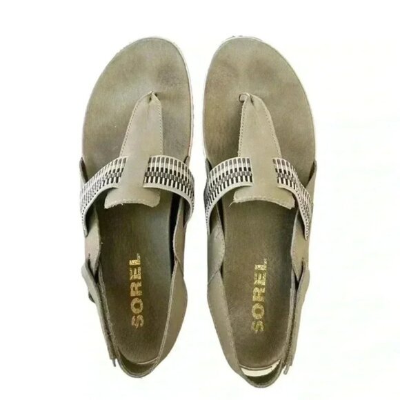 SOREL Out N About Plus Leather Walking Sandal Comfort Sporty Green Size 12 - Picture 8 of 16